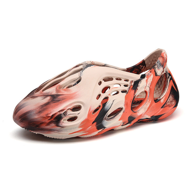 Men's Sandals Korean Camouflage Coconut Hole Shoes Baotou Hollow Large Size Beach Sandals