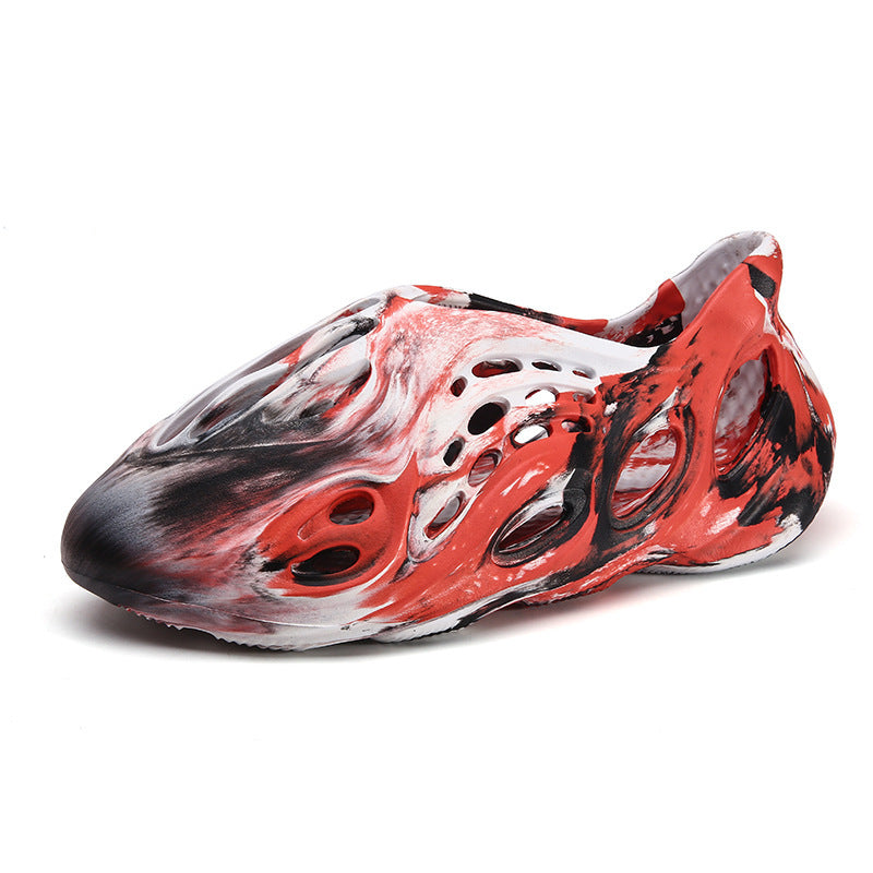 Men's Sandals Korean Camouflage Coconut Hole Shoes Baotou Hollow Large Size Beach Sandals