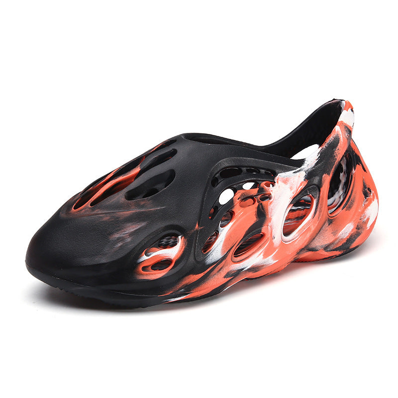 Men's Sandals Korean Camouflage Coconut Hole Shoes Baotou Hollow Large Size Beach Sandals